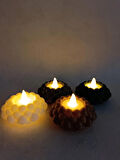 Bubble Tealight 3'lü Dekoratif Obje, Biblo, Dekor, Tealight Mumluk (3 Adet Led Mumluk Dahil)