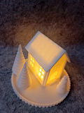 Kış Evi 5 li set Tealight Led Mumluk dahil Dekoratif Obje - Biblo - Dekor