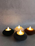 Radyal Tealight 3'lü Dekoratif Obje, Biblo, Dekor, Tealight Mumluk (3 Adet Led Mumluk Dahil)