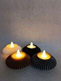 Radyal Tealight 3'lü Dekoratif Obje, Biblo, Dekor, Tealight Mumluk (3 Adet Led Mumluk Dahil)