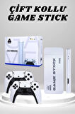 4K HD Görüntü Kaliteli Retro Game Stick 20000 Oyunlu Çift Kollu Beyaz Game Stick