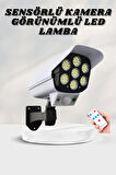Solar Lamba Kamera Görünümlü Duvar Lambası Dönebilen Bahçe Aydınlatması