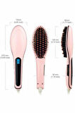 Elektrikli Saç Düzleştirici Tarak Saç Düzleştirici Fırça Sıkı Dişli Pembe