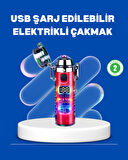 Çok Fonksiyonlu Şarjlı LED Fenerli USB Çakmak