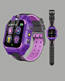 S10 Mor Akıllı Çocuk Saati Konum Takip ve Güvenlik Özellikli