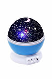 Renkli Yıldızlı Gökyüzü Projeksiyon Gece Lambası Pilli ve USB Kablolu