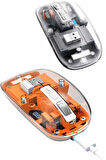 Mouse Fare Kablosuz Mouse Fare Şarjlı Bluetooth Sessiz 5 Tuşlu Şeffaf