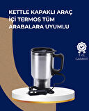 Araç İçi Paslanmaz Çelik Isıtıcı Termos Bardak 12V Çakmak Girişli