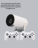 4K Wi-Fi 6 Projeksiyon Cihazı – 10.000+ Oyun Desteği, Kablosuz Bağlantı ve Çoklu Giriş Portları