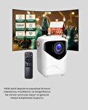 Taşınabilir 1080P HD Akıllı Projektör – 64GB Dahili Hafıza, 2GB RAM, Uzaktan Kumandalı