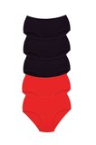 5 Adet Tutku Kadın Yüksek Bel Bato Kalın Lastik Külot S2 - XL