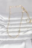 CM 14K Gold Renk Kesme Çubuk Zincir Topçuklu Model 60 cm Kadın Kolye