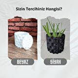 07 Geometrik Saksı Drenajsız Beyaz - Saksılık
