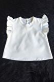 Kız Çocuk Bebek Kırık Beyaz Üst Bluz