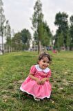 Dantel Detaylı Bebe Yaka Pembe Poplin Kız Çocuk Bebek Elbise