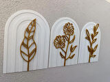 3lü Çiçek Desenli Set Tablo - Dekoratif Tablo