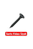 3,5x18 Sunta Mdf Ağaç Menteşe Ray Montaj Vidası Siyah (50 Adet)
