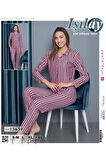 Süet Gömlek Yaka Pijama Takım