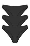 3 Adet Siyah Renk Bikini Külot