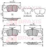 Braxıs Aa0647 Arka Fren Balatası Honda Cıvıc 2017> Galaxy III 1.5.  2.0. 2.0 Tdcı. 2.0 2015> Mondeo V 1.0-1.5. 1.5 Tdcı. 1.6 Tdcı Focus IV 18>