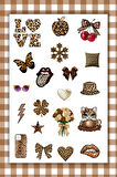 4 Sayfa Kahverengi-Brown-Leopar Sticker Set Planner Ajanda Bullet Journal Için Uygun Set