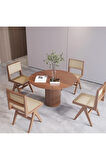 Breeze Yuvarlak Ahşap Bohem Masa 90x90