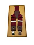 Brianze Deri Bağlantılı Bordo Pantolon Askısı