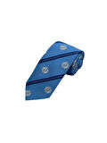  Brianze 8 Cm Mavi Lacivert Çizgili Arma Desenli Kravat