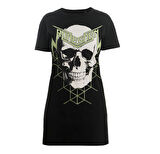 T-shirt Kısa Elbise GREEN MAGIC SKULL