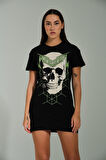 T-shirt Kısa Elbise GREEN MAGIC SKULL