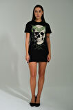 T-shirt Kısa Elbise GREEN MAGIC SKULL