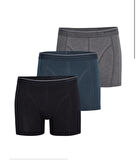 BLACKSPADE Erkek Boxer Cotton Pamuk 3'lü Paket 9673-BS  SİYAH-GRİ-ANTRASİT