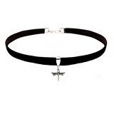 Siyah Renk Kadife Kadın Yusufcuk Choker Kolye