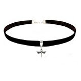 Siyah Renk Kadife Kadın Yusufcuk Choker Kolye