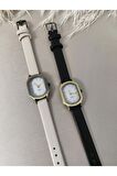 Quartz Retro Minimal Vintage Deri Kordon Kadın Kol Saati Eskitilmiş Kasa