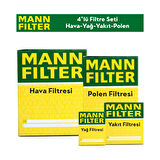 Peugeot Bipper 1.4 HDİ Filtre Bakım Seti 4'Lü 2008-2013 MANN BS115383