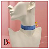 Mavi Kot Kadın Choker Kolye