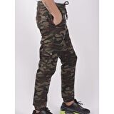 BLACK STEEL SLİM FİT,BEL VE PAÇA LASTİKLİ,KARGO CEPLİ KAMUFLAJ DESEN PANTOLON-91000