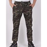 BLACK STEEL SLİM FİT,BEL VE PAÇA LASTİKLİ,KARGO CEPLİ KAMUFLAJ DESEN PANTOLON-91000