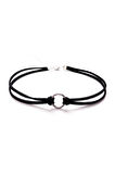 Siyah Renk Süet Kadın Round Choker Kolye