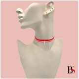 Pembe Kadife Kadın Yusufcuk Choker Kolye