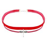 Pembe Kadife Kadın Yusufcuk Choker Kolye
