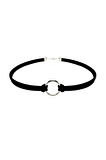 Siyah Renk Süet Kadın Round Choker Kolye