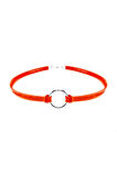 Turuncu Renk Kadın Süet Round Choker