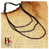 Mat Siyah Renk Çoklu Kadın Choker & Zincir Kolye