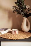 Kahverengi Çizgili Tealight Mumluk