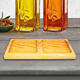 Ahşap Yağdanlık & Sirkelik Standı 2 Bölmeli ( Sadece Ahşap Stand ) 20x10x1,8 Cm