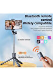 Kablosuz Stant Tripod Katlanabilir Uzatılabilir Selfi Çubuğu İOS&ANDROİD Vlog Kit Tiktok İnstagram