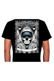 Skull Kuru Kafa Blue Harley Tişört Unisex T-shirt