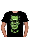 Monochrom Of Frankenstein Head Tişört Unisex T-shirt